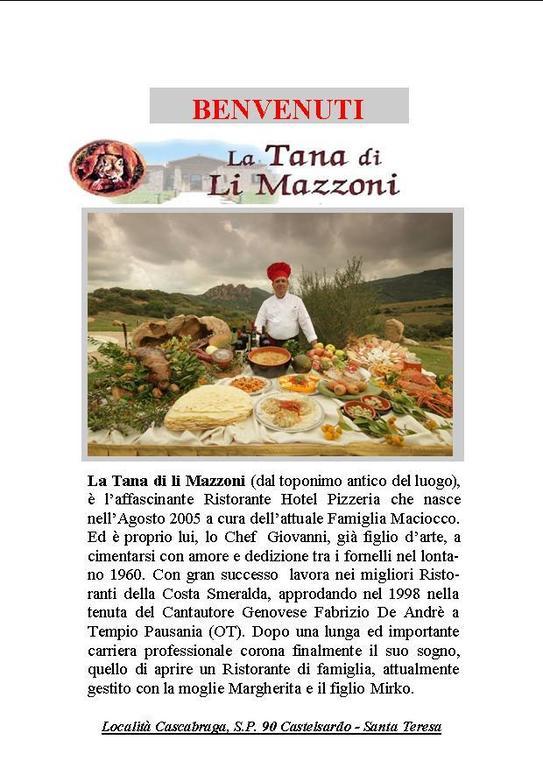 Hotel Ristorante La Tana Di Li Mazzoni Trinita d'Agultu e Vignola Exterior photo